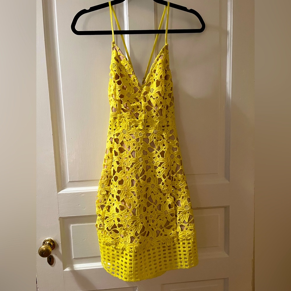 Size small yellow patterned sundress from Revolve